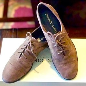 Franco Sarto “Transit” Taupe Brown Suede Oxfords